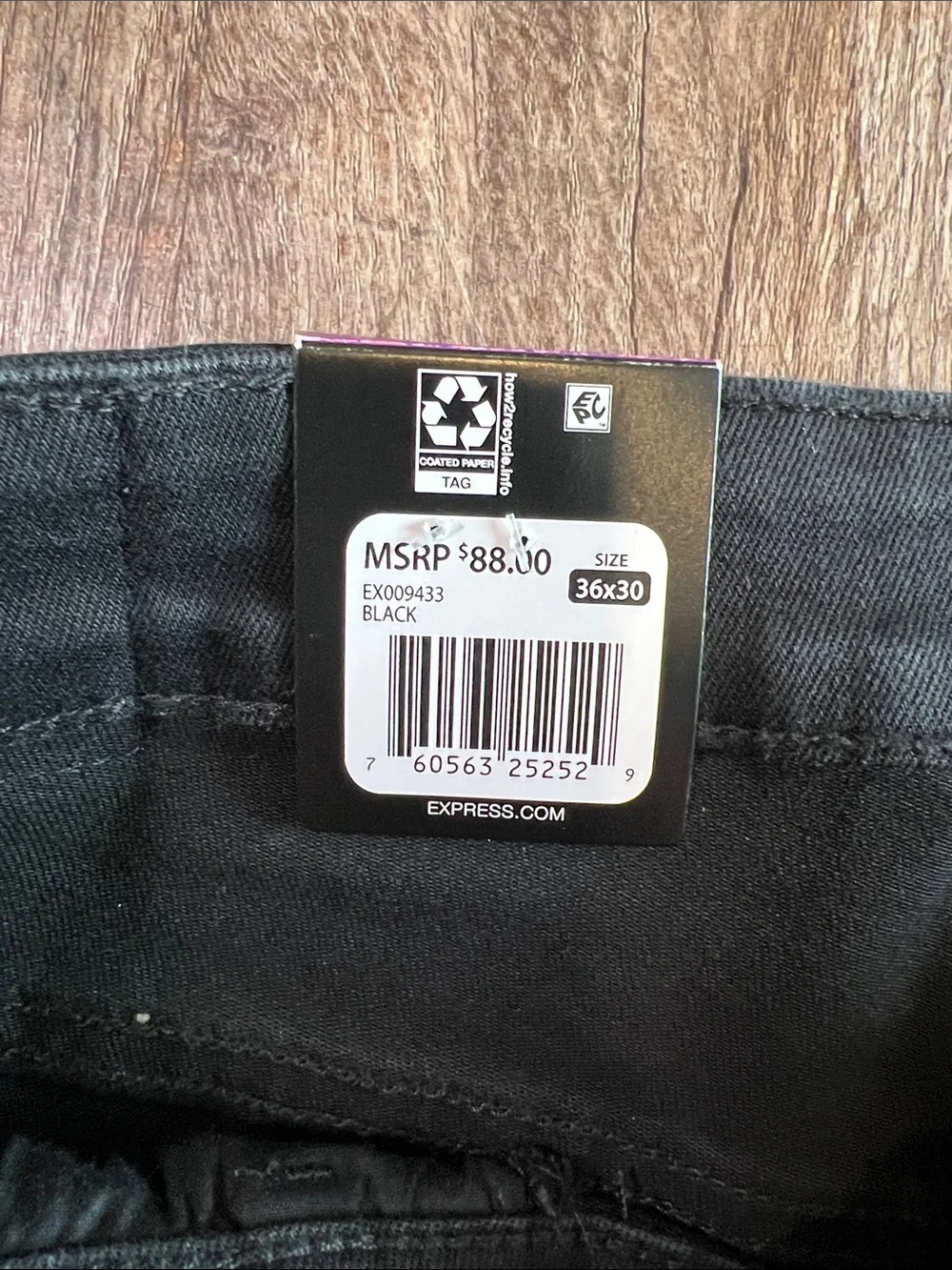 Express Men's Black Slim Straight Jeans